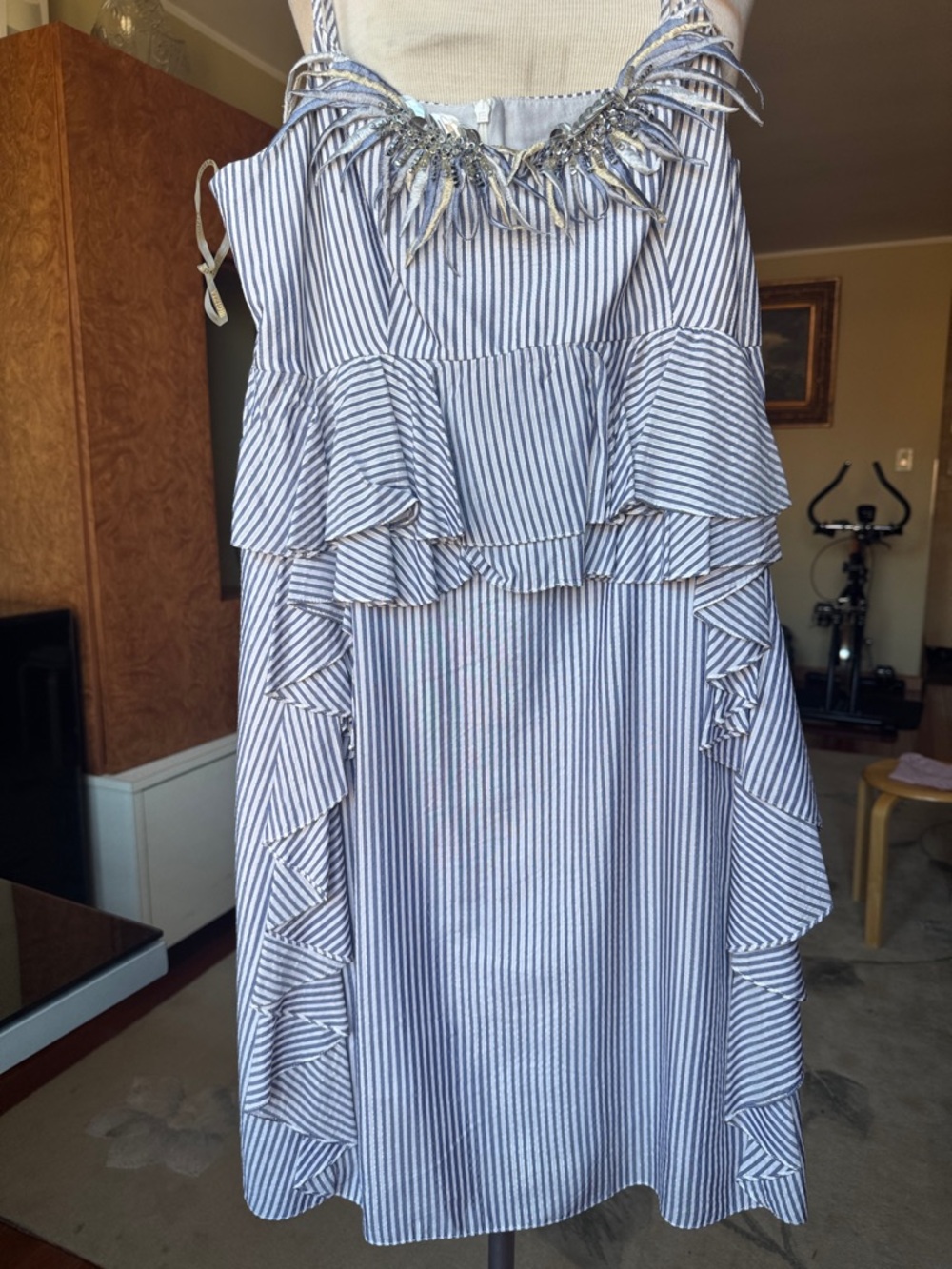 Light Blue Women's Dress - Elegant Draped Design